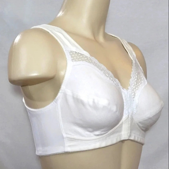 38B Exquisite Form 100% Cotton Front Close Wirefree Bra White NWOT - Picture 2 of 3
